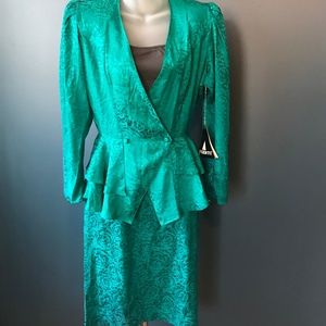 Vintage 80's Argenti Silk Suit Dress **NWT**